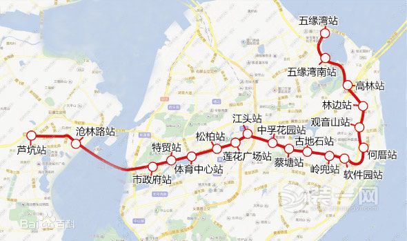 厦门地铁2号线线路图